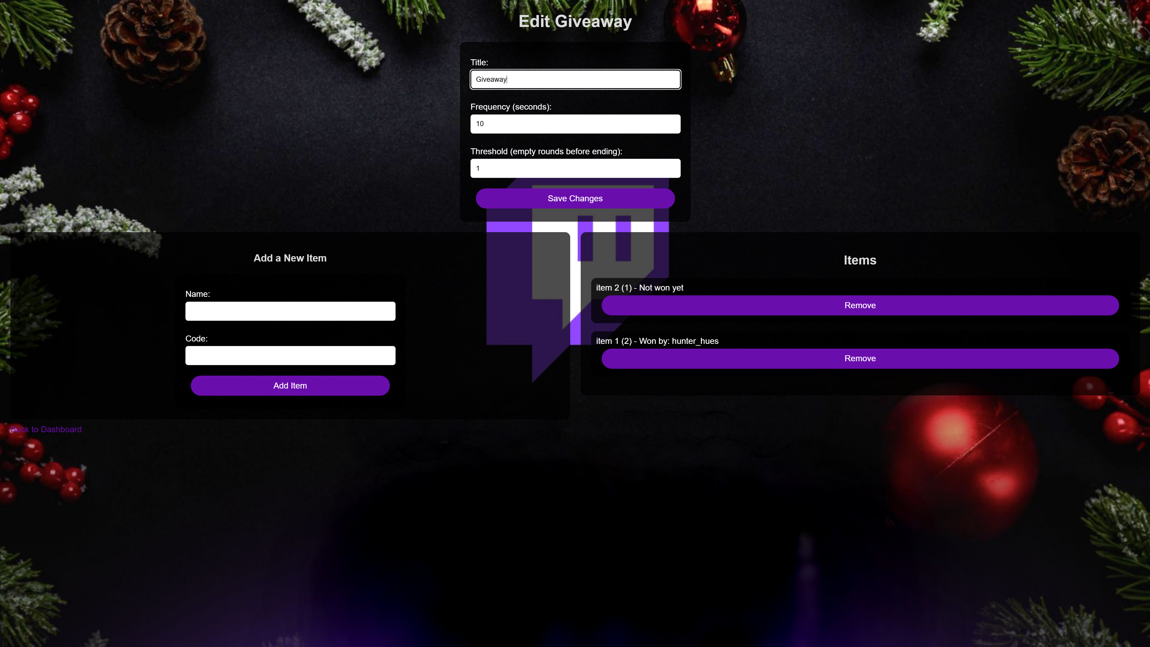 RaffleBot Screenshot 2